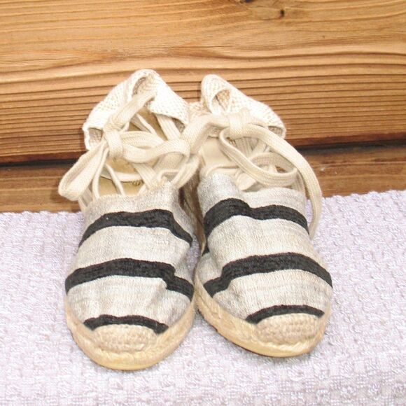 Vintage 90's Wedge Ankle Wrap Espadrille Wedges - Picture 2 of 9
